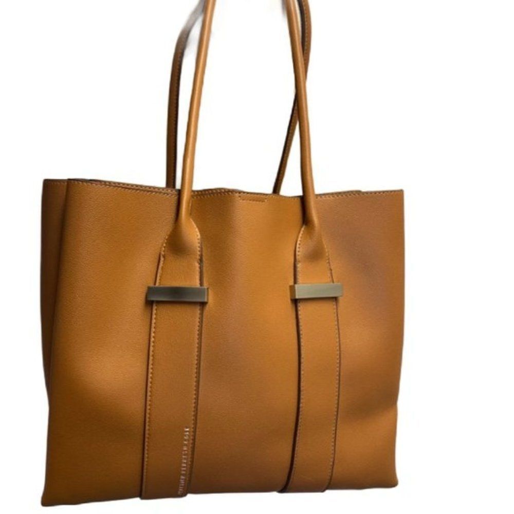 REACTION Kenneth Cole caramel coloured faux leather vegan tote